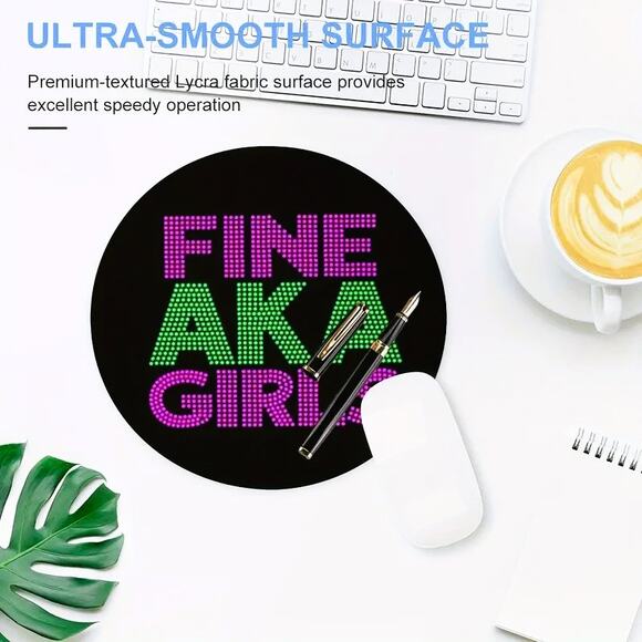 AKA Alpha Kappa Alpha Mouse Pad Black with Pink and Green Fine AKA Girl - Picture 6 of 7